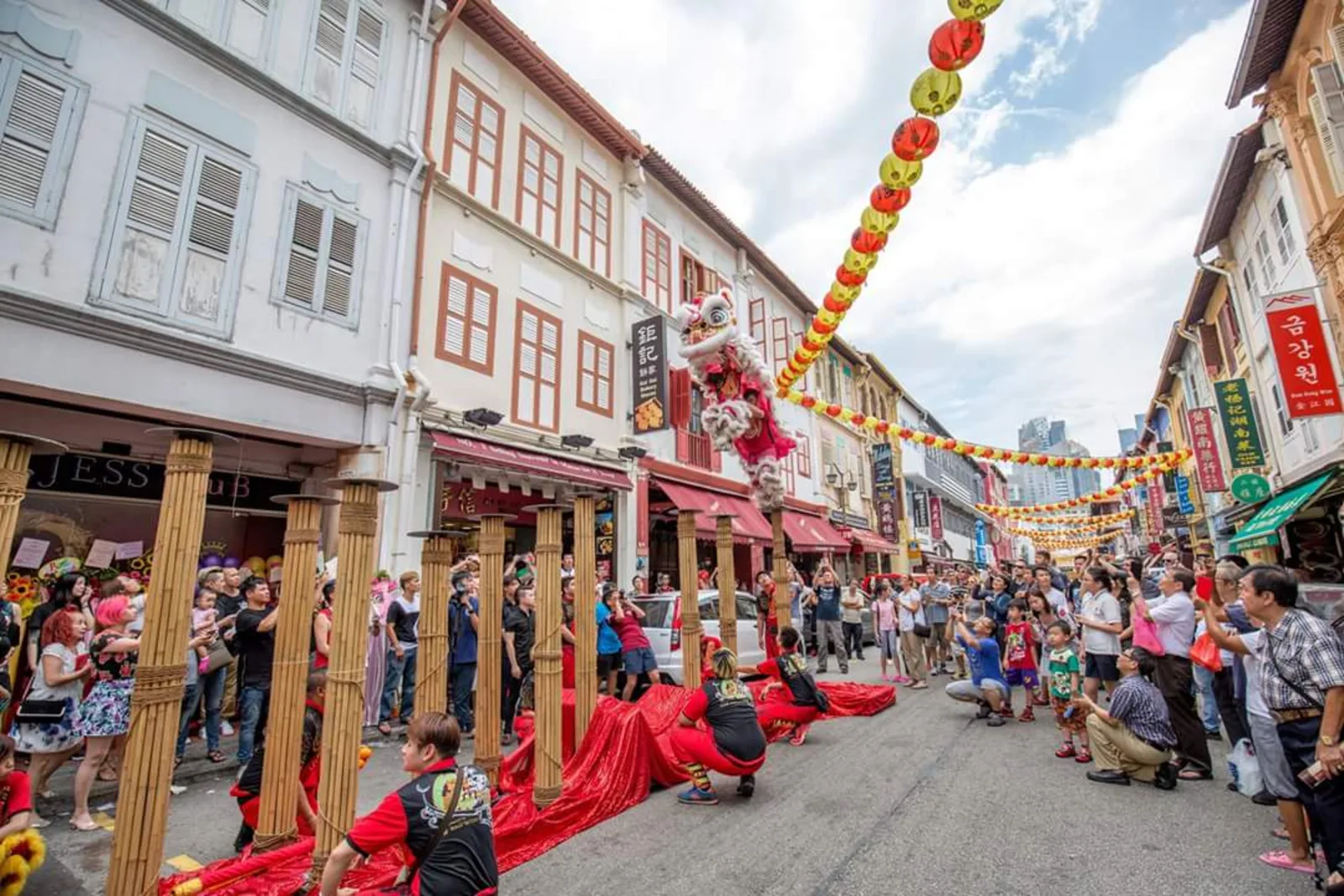 Chinese New Year lion dance performance in Singapore